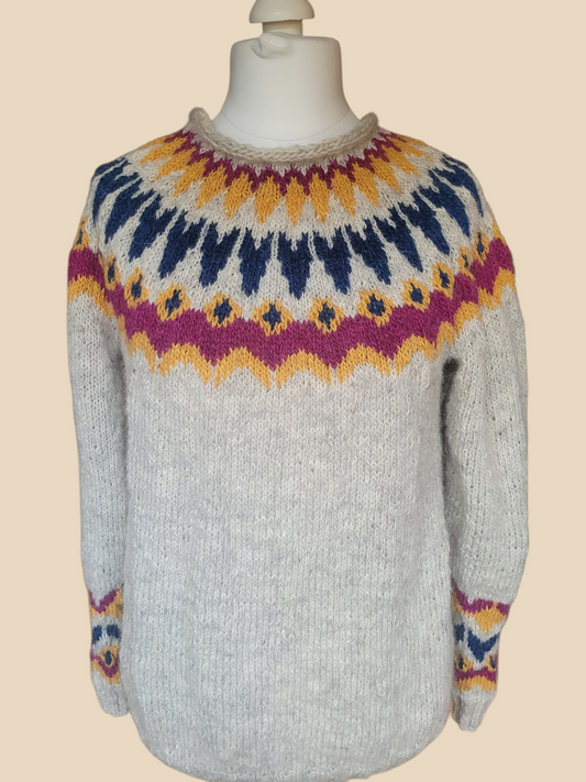Handgestrickter Islandpullover Loimuneule aus Lettlopi Größe L