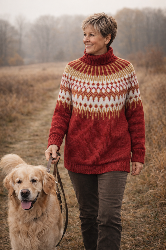 Handgestrickter Islandpullover Hopi aus Alafosslopi