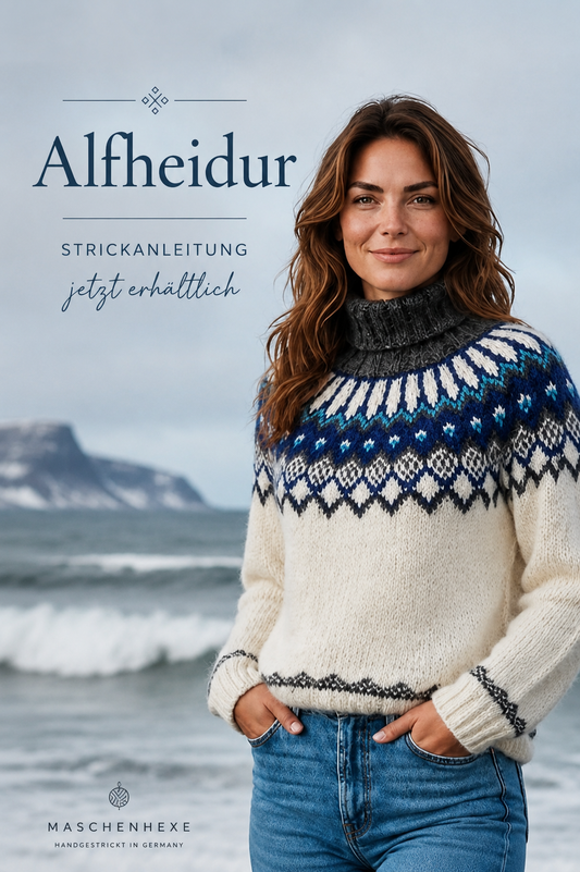 Alfheidur Nordic Sea – Ein Islandpullover zwischen Meer, Himmel und nordischer Ruhe