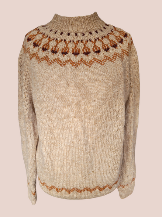 Handgestrickter Islandpullover Snös aus Lettlopi in Größe XL