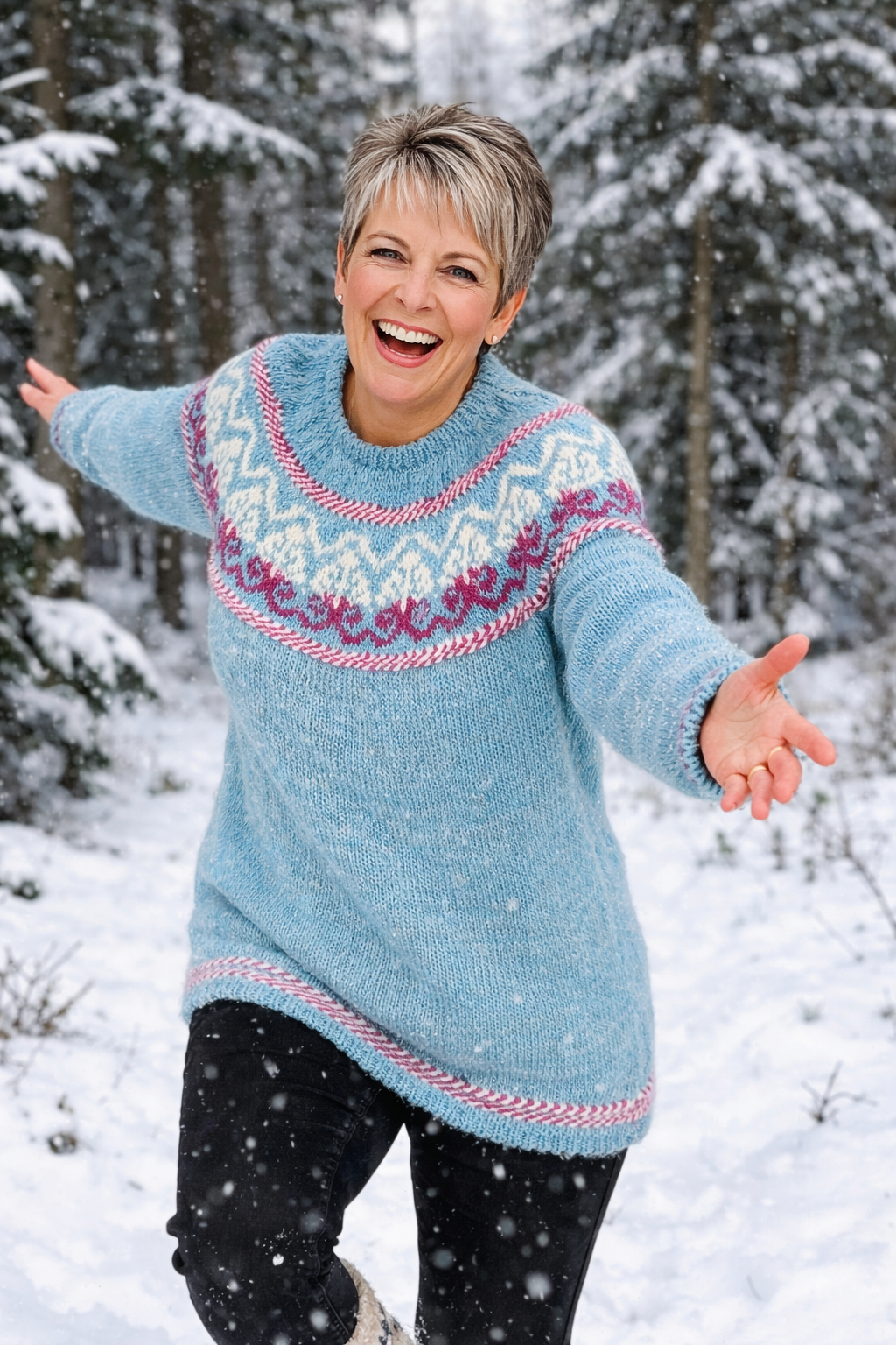 Handgestrickter Islandpullover Alfur aus Lettlopi in Größe XL
