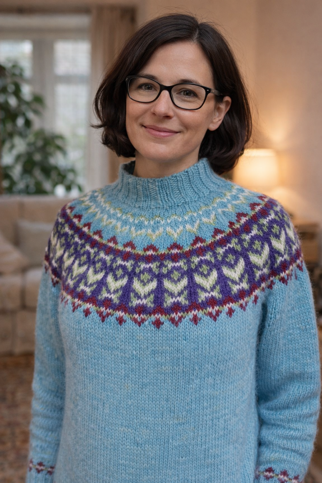 Handgestrickter Islandpullover indiani aus Lettlopi in Größe XL