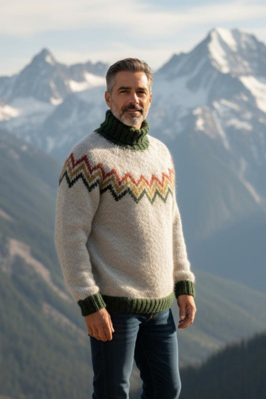 Islandpullover TINDAR – handgestrickt aus Alafosslopi
