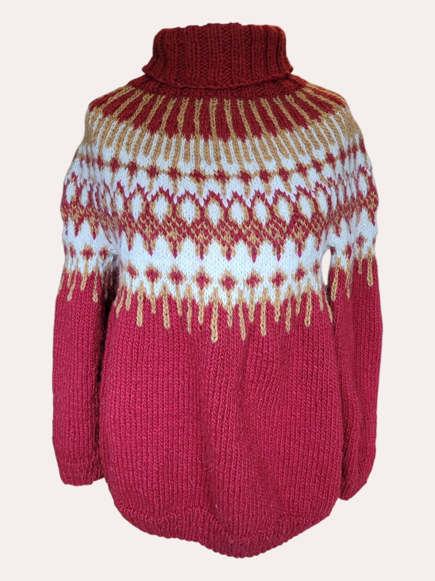 Handgestrickter Islandpullover Hopi aus Alafosslopi in Größe XL